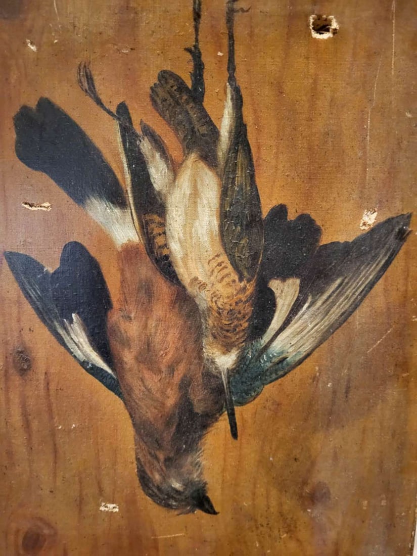 antique painting of dead game birds (1 of 6)