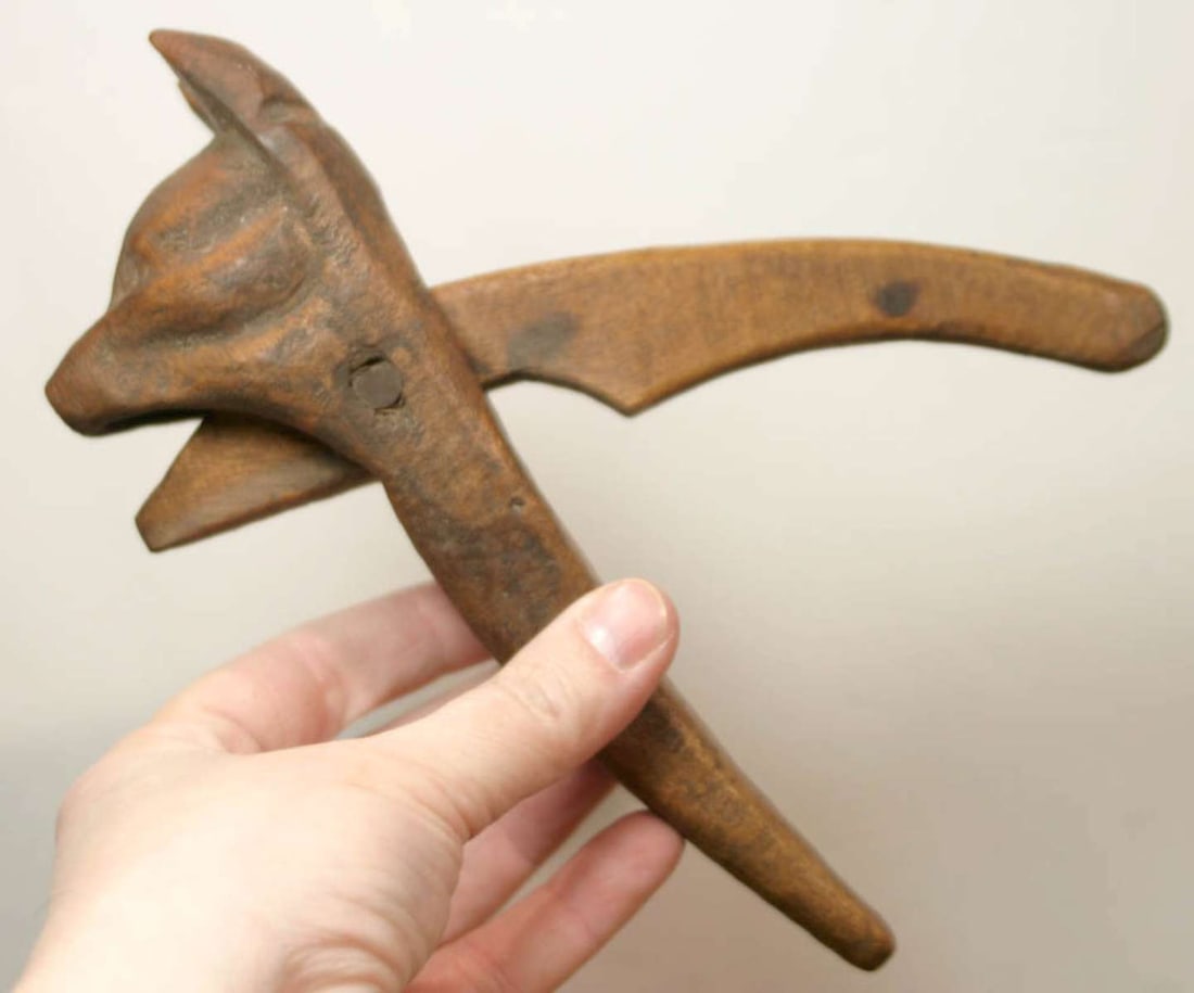 antique wooden figural nut cracker tool (1 of 6)