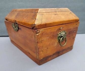 antique wooden casket box