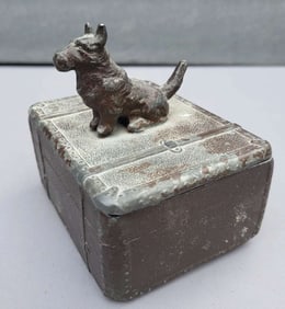 antique Art Deco Scottie dog box