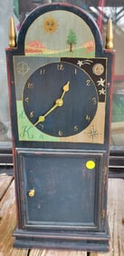 vintage Folk Art or Primitive style mantle clock