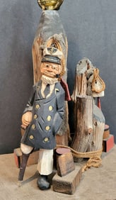 vintage Folk Art table lamp