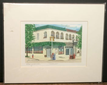 vintage print of a retro building