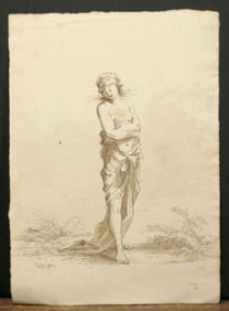 antique sanguine illustration drawing