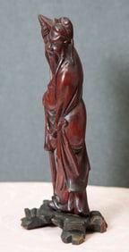 vintage Asian carved statue of a Saint