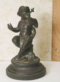 antique Spelter figural gas table lighter statue