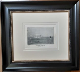 Wright brothers first flight photograph SIGNED by Orville