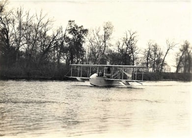 rare aviation 1913 Wright seaplane photo