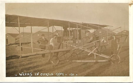 1910 rare 1911 FLOWN rppc at N.Y. aviation meet