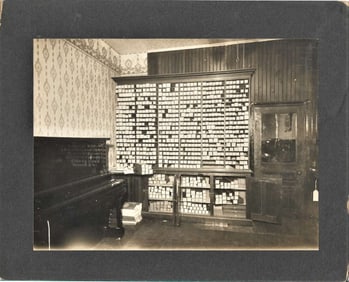 very unusual antique mounted photograph piano roll music store