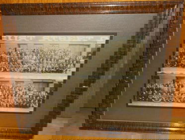 antique mounted framed photograph of 1915 auto mechanic school