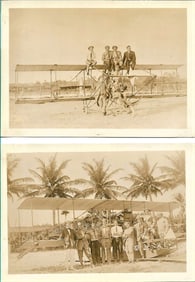 two antique photographs Curtiss aviation school Miami