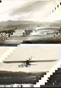 1909 two rare antique photographs of unknown airplane