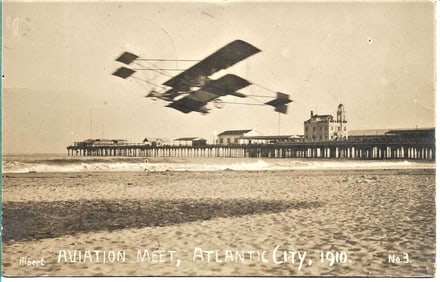 antique 1910 aviation rppc Atlantic City NJ