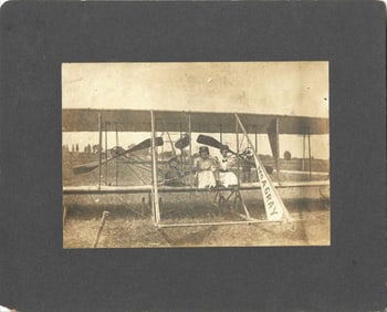 c. 1913 aviation cabinet photograph Wright airplane