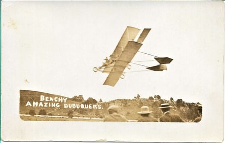 1911 aviation rppc of Lincoln Beachey in flight