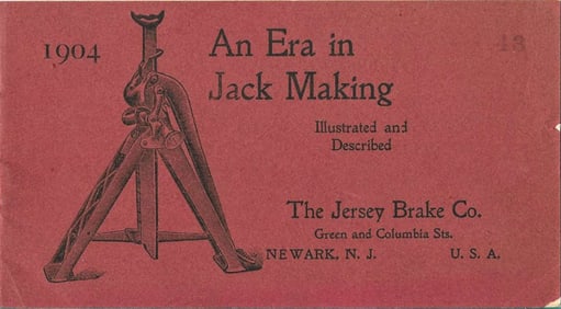 1904 automobile jack catalog ephemera U.S.A.