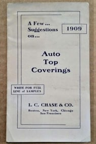 1909 automobile ephemera catalog with samples