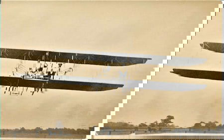 1911 aviation Wright brothers rppc in full flight