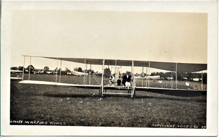 1910 aviation Wright brothers airplane wing warping