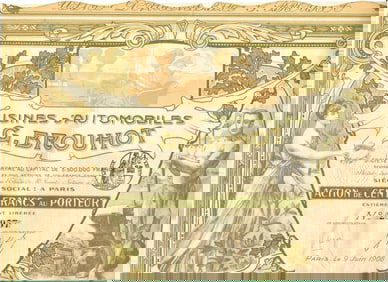 antique 1906 automobile stock certificate stunning