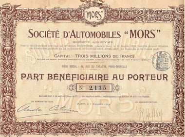 antique automobile stock Mors 1909
