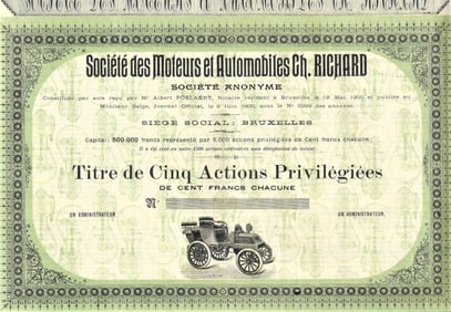 antique 1900 automobile stock Richard rare