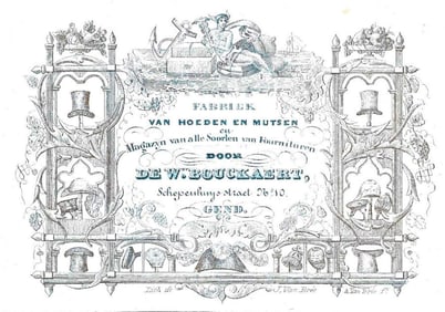 c. 1850 "porcelain" trade card for hatmaker