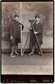 antique CDV photograph of surveyors equipment