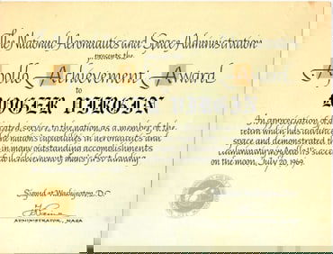 space 1969 Apollo 11 Achievement Award