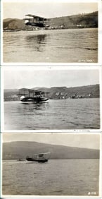 1913 aviation 3 Curtiss flying boat landing rppcs