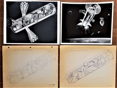 space station early design photos from Rockwell rare