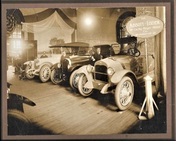 antique Lozier automobile dealer mounted photograph