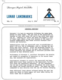 space 1966 "Lunar Landmarks" project Surveyor Newsletter no.15