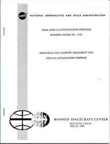 space 1968 Apollo portable life support equipment booklet