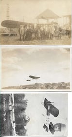 3 antique aviation postcards 1st airmail pilot Earle Ovington