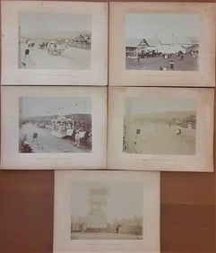set of 5 large antique mounted photographs of 1895 Cambridge U.S.A. Fair