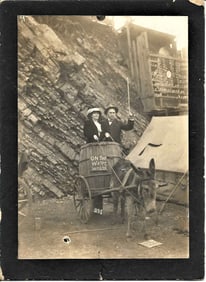 antique photograph of couple "on the wagon"