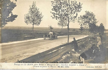 rare 1904 real photo card of a race car