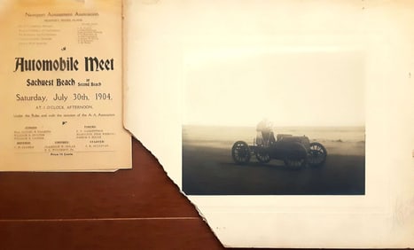 1904 automobile race photograph plus program rare