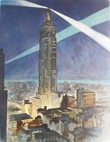 1931 Empire State Building folio Edsel Ford signed by artist