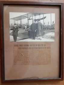 1914 aviation mounted rppc of Tony Jannus in Benoist airboat 1st airline
