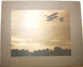 1910 aviation HUGE mounted photograph Harmon signed