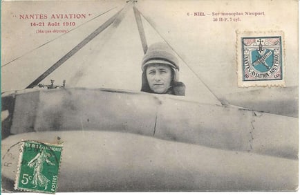 1910 aviation meet postcard with vignette