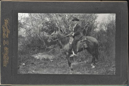 photograph of Native American Indian on horseback