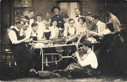 1909 autopsy rppc by famous physician rare