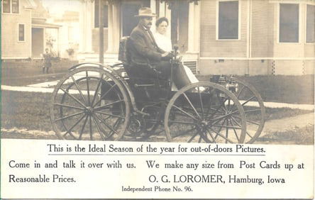 1908 photographer ad automobile rppc rare