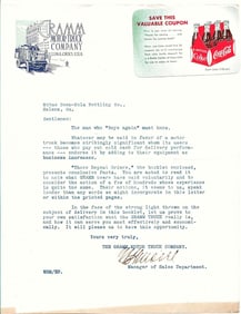 1912 Coca Cola delivery by Gramm motor trucks
