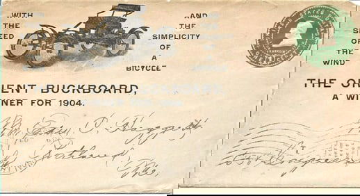 1904 Orient automobile cover USA ephemera