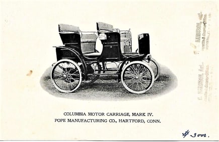 1897 Columbia automobile ephemera ad card